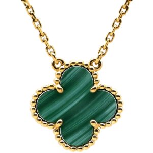ヴァンクリーフアーペル Van Cleef & Arpels ネックレス ヴィンテージ アルハンブラ イエローゴールド×グリーン Au750 緑 マラカイト マット VCARO9VA00 【中古】