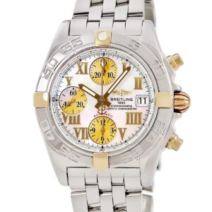 ブライトリング BREITLING クロノギャラクティック ビコロ B13358 B154A97PA K18YG×SS コンビ 白 シェル メンズ 腕時計自動巻き ホワイト 【中古】