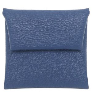エルメス HERMES コインケース バスティア シェーブル ブルータイ シルバー金具 青 2025年製 K 【箱】 【中古】