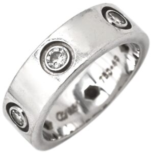 カルティエ Cartier リング 指輪 ラブリング フルダイヤ ホワイトゴールド #49(JP9) LOVE Ring 750WG 6Pダイヤモンド 9号 B4026000 【中古】中古品