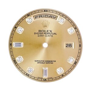 ロレックス ROLEX 腕時計パーツ 純正 デイデイト 118238A用 ダイアル ステンレススチール 純正ダイヤモンド シャンパンゴールド ダイヤインデックス 3針 文字盤 カレンダーディスク シャンパンゴールド 【中古】中古美品
