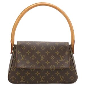 ルイヴィトン LOUIS VUITTON ハンドバッグ ミニ ルーピング モノグラムキャンバス モノグラム ゴールド金具 茶 ワンショルダーバッグ M51147 MI0013 【中古】