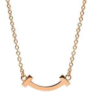 ティファニー Tiffany & Co ネックレス Tスマイル ミニ ペンダント ローズゴールド ピンクゴールド Au750 Tiffany T smile 62617721 【中古】