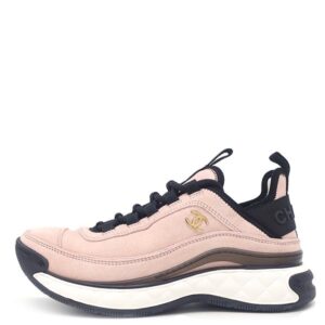 シャネル CHANEL スニーカー マトラッセ柄 ソール スウェード ライトピンク×ブラック ＃36 ゴールド金具 ココマーク ロゴ ローカット G45331 【箱】 【中古】未使用保管品