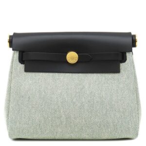 エルメス HERMES ショルダーバッグ エールバッグジップ ミニ 20 キャンバス レザー トワルアッシュ ヴァッシュハンター ブラック×ヴェールモワイヤン ゴールド金具 黒 2025年製 K 【箱】 【中古】