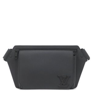ルイヴィトン LOUIS VUITTON ボディバッグ テイクオフ スリング グレインレザー ブラック ブラック金具 黒 ウエストバック M57081 RFID 【中古】新品同様品