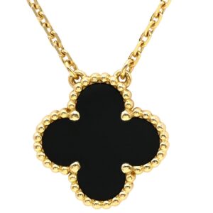 ヴァンクリーフアーペル Van Cleef & Arpels ネックレス ヴィンテージ アルハンブラ ペンダント ブラック×イエローゴールド Au750 18K 黒 オニキス VCARA45800 【中古】中古美品