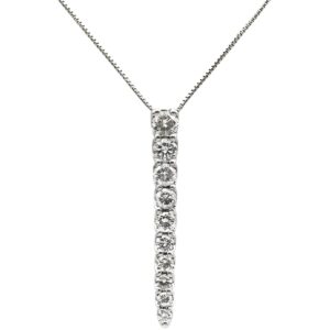 ネックレス ダイヤ ペンダント ホワイトゴールド ホワイトゴールド 10P 10石 10粒 ラインネックレス 【中古】中古品