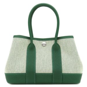 エルメス HERMES ハンドバッグ ネオ ガーデン23 トワルアッシュ ネゴンダ エクリュ×ヴェールモワイヤン シルバー金具 新品 未使用 2025年製 ミニ トワルH K 【箱】 【中古】