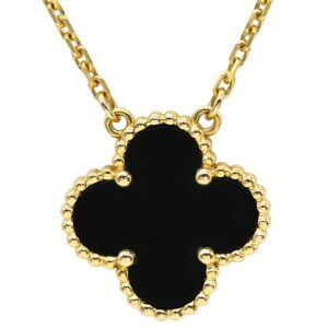 ヴァンクリーフアーペル Van Cleef & Arpels ネックレス ヴィンテージ アルハンブラ ペンダント ブラック×イエローゴールド Au750 18K 黒 オニキス VCARA45800 【箱】 【中古】中古美品