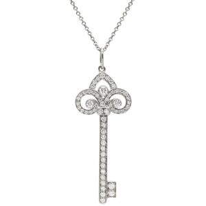 ティファニー Tiffany & Co ネックレス フルール ド リス キー プラチナシルバー T＆Co. プラチナ 950 【箱】 【中古】中古美品