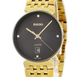 ラドー RADO フローレンス クラシック ダイヤモンド R48914703 未使用 純正ダイヤ PVD メンズ 腕時計クオーツ ブラック 【中古】