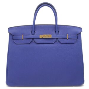 エルメス HERMES ハンドバッグ バーキン40 トゴ ブルーエレクトリック ゴールド金具 青 □O 【中古】