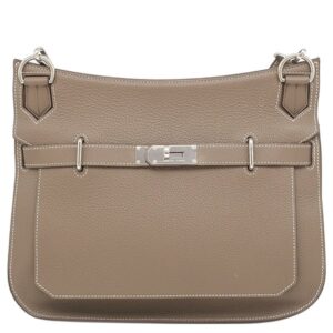 エルメス HERMES ショルダーバッグ ジプシエール34 トリヨンクレマンス エトゥープ シルバー金具 グレージュ □L 【中古】