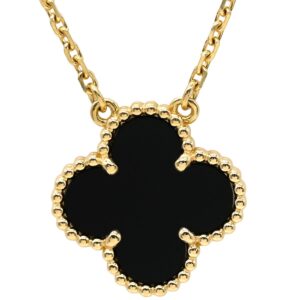 ヴァンクリーフアーペル Van Cleef & Arpels ネックレス ヴィンテージ アルハンブラ ブラック×イエローゴールド Au750 18K 18金 黒 オニキス VCARA45800 【中古】
