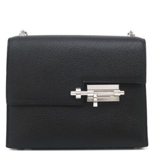 エルメス HERMES ショルダーバッグ ヴェルー チェーン ミニ シェーブル ブラック シルバー金具 黒 A 【箱】 【中古】新品同様品
