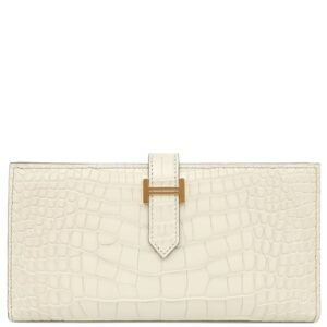 エルメス HERMES 長財布 ベアンスフレ アリゲーターマット べトン ゴールド金具 新品 未使用 クロコ 二つ折り財布 K刻印（2025年製） 【箱】 【中古】未使用保管品