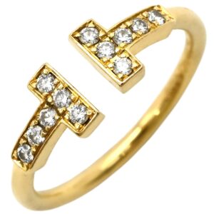 ティファニー Tiffany & Co リング 指輪 T ダイヤモンド ワイヤー イエローゴールド T&Co.18K YG Au750 18金 10.5号 60147091 【箱】 【中古】
