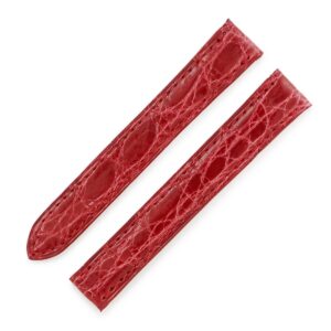 カルティエ Cartier 腕時計パーツ 純正 クロコバンド クロコダイル レッド 替え ベルト バックル用 ストラップ 本革 替え 13ｍｍ レッド 赤 【中古】