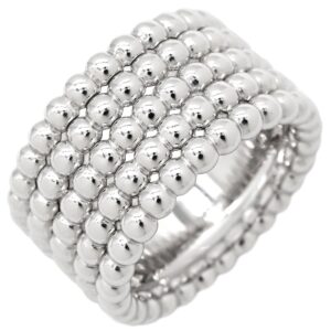 ヴァンクリーフアーペル Van Cleef & Arpels リング 指輪 ペルレ ゴールド パール 5連 ホワイトゴールド #58(JP18) 750 WG 18K 18金 18号 【中古】