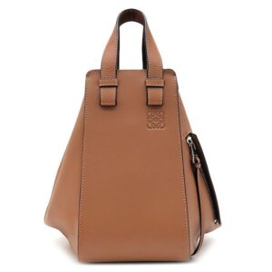 ロエベ LOEWE 2WAYバッグ ハンモック スモール カーフ タン シルバー金具 茶 アナグラム ハンドバッグ ショルダー 387.30.S35 【保存袋】 【中古】中古美品