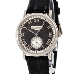 パテックフィリップ PATEK PHILIPPE カラトラバ 5022G-001 OH済 K18WG無垢 ブラック スモールセコンド ローマン メンズ 腕時計手巻き ブラック 【中古】中古美品