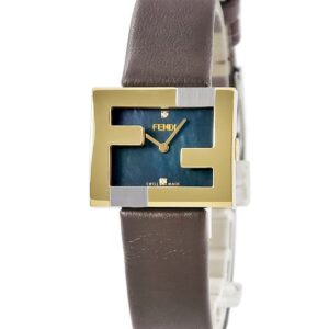 フェンディ FENDI マニア レクタンギュラー F100202301 未使用 ズッカフェイス 純正ダイヤ シェル 緑 レディース 腕時計クオーツ グリーン 【中古】未使用保管品