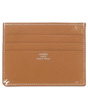 エルメス HERMES カードケース Hセリエ ヴォーエプソン ゴールド アッシュセリエ 茶 K刻印(2025年製) 【中古】