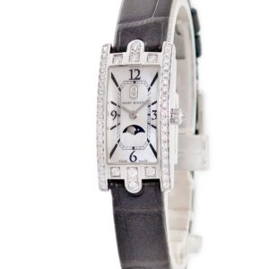ハリーウィンストン Harry Winston アヴェニューC ミニムーンフェイズ AVCQMP16WW001 K18WG シェル 純正ダイヤ レディース 腕時計クオーツ ホワイト 【中古】