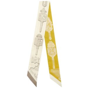 エルメス HERMES スカーフ ツイリー シルク ヴァニーユ×ジョーヌパイユ×エトゥープ 新品 未使用 【メルヴェイユーズ ランタン】 H063081S 18 【箱】 【中古】
