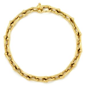 ティファニー Tiffany & Co ブレスレット ハードウェア スモール リンク イエローゴールド T&Co. Au750 18K 18金 60153077 【箱】 【中古】