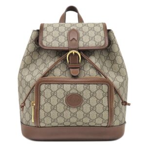 グッチ GUCCI リュック・デイパック GG RETRO バックパック GGスプリームキャンバス レザー ベージュ ゴールド金具 674147 【中古】中古美品