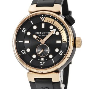 ルイヴィトン LOUIS VUITTON タンブール ストリート ダイバー ブラックブレイズ QA123Z K18PG×SS コンビ 黒 メンズ 腕時計自動巻き ブラック 【中古】