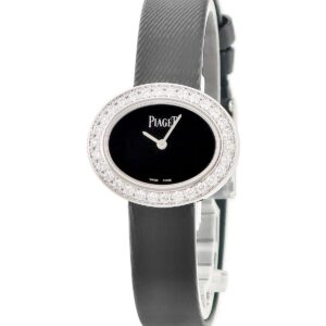 ピアジェ PIAGET ライムライト G0A39202 K18WG無垢 純正ダイヤ ブラック 黒 オーバル レディース 腕時計クオーツ ブラック 【中古】中古美品