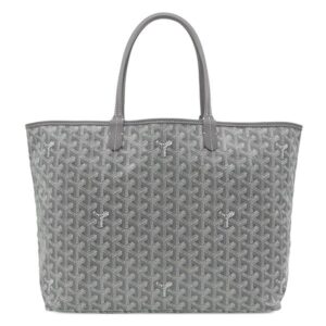 ゴヤール GOYARD トートバッグ サンルイPM PVCコーティングキャンバス ゴヤールディンキャンバス シュヴロッシュカーフスキン グレー シルバー金具 リバーシブル ヘリンボーン 【保存袋】 【中古】新品同様品