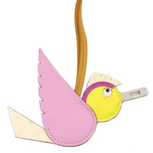 エルメス HERMES バッグチャーム バーディ タッチ ヴォーエプソン オーストリッチ アニョーミロ モーヴシルベストル×ナチュラル×ジョーヌシトロン×マグノリア×ナタ シルバー金具 バード 鳥 2025年製 K 【箱】 【中古】未使用保管品