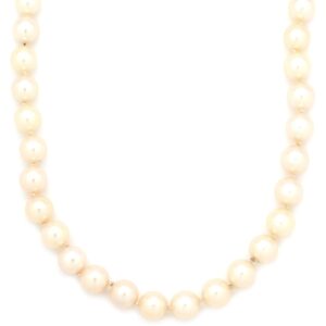 ミキモト MIKIMOTO ネックレス パール 6.8-7.3mm パールホワイト×ホワイトゴールド MIKIMOTO 真珠 14K 585 【中古】中古美品