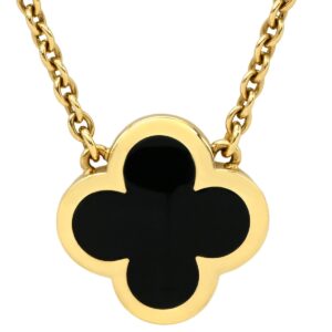 ヴァンクリーフアーペル Van Cleef & Arpels ネックレス ピュア アルハンブラ ブラックXイエローゴールド 750YG 18K 18金 オニキス VCARB13900 【中古】中古美品