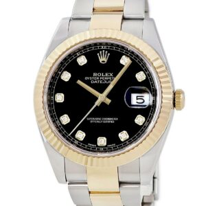 ロレックス ROLEX デイトジャスト 41 126333G ランダム番 K18YG×SS コンビ 純正ダイヤ ブラック メンズ 腕時計自動巻き ブラック 【中古】