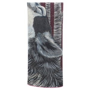 エルメス HERMES ストール ショール カレ100 CARRE カシミヤ シルク プルーン×グリス×ブルーグラシエ 【Awooooo/狼】 2018AW 【中古】