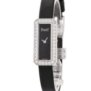 ピアジェ PIAGET ライムライト G0A39200 K18WG無垢 純正ダイヤ ブラック 黒 レクタンギュラー レディース 腕時計クオーツ ブラック 【中古】中古美品