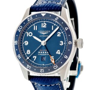 ロンジン LONGINES スピリット ズールータイム L3.812.4.93.2 デイト ブルー 青 回転ベゼル GMT メンズ 腕時計自動巻き ブルー 【中古】