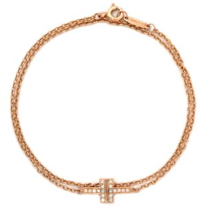 ティファニー Tiffany & Co ブレスレット T TWO ダイヤ ダブルチェーン ローズゴールド ピンクゴールド 750 18K PG 二連ブレス 【中古】新品同様品