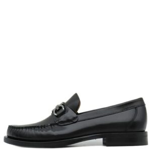 フェラガモ FERRAGAMO ローファー FORT ガンチーニ レザー NERO 7 シルバー金具 黒 靴 762695 【箱】 【中古】未使用保管品