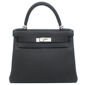 エルメス HERMES 2WAYバッグ ケリー28 内縫い トゴ ブラック シルバー金具 黒 ショルダー X刻印 【保存袋】 【中古】