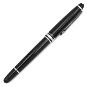 モンブラン Montblanc ボールペン マイスターシュテュック クラシック ローラーボール メタル プレシャスレジン ブラック×シルバー 青インク 筆記確認済 132445 【中古】