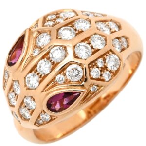 ブルガリ BVLGARI リング 指輪 セルペンティ ピンクゴールド 750Au 18K スネーク ダイヤ 14号 【中古】