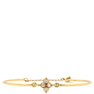 カルティエ Cartier ブレスレット ヒンドゥ イエローゴールド 4P 4石 4粒 ダイヤ K18YG Au750 18K 18金 フラワー 花 ロータス 蓮モチーフ 【中古】