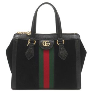 グッチ GUCCI 2WAYバッグ オフィディア GG スモール トート スウェード ブラック ゴールド金具 ハンドバッグ ショルダー ウェブ ダブルG 黒 547551 【中古】