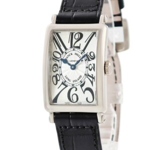 フランクミュラー FRANCK MULLER ロングアイランド 902QZ K18WG無垢 シルバー ギョウシェ 青針 レディース 腕時計クオーツ シルバー 【中古】中古美品